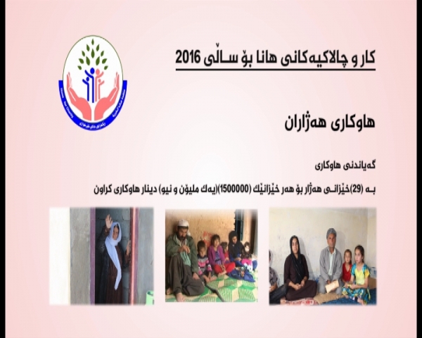 چالاكیه‌كانی هانا بۆ ساڵی 2016 - نشاطات منظمة هانا الخيرية لسنة 2016